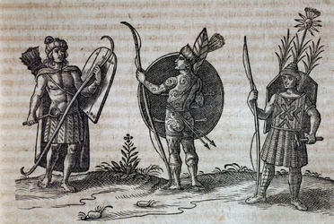 Rodzaje francuskich Indian kanadyjskich, ilustracja z Opisu Nouvelle-France