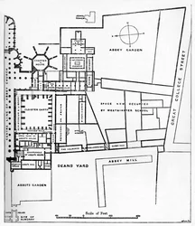 Plan opactwa benedyktynów w Westminsterze, ok. 1897 r.