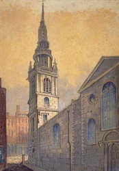 Kościół St Mary le Bow z Bow Churchyard, City of London, c1815