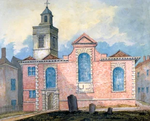 Zewnętrzny widok św. Anny i św. Agnieszki, City of London, c1810.
