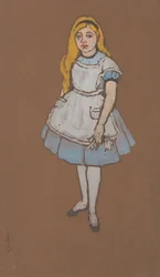 Projekt kostiumu Alicji dla Alicji w Krainie Czarów, 1915, 1915.