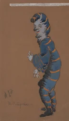 Projekt kostiumu Caterpillar dla Alicji w Krainie Czarów, 1915.