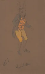 Projekt kostiumu March Hare z Alicji w Krainie Czarów, 1915.