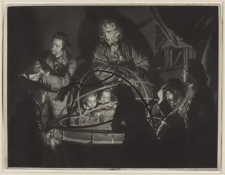 Filozof wygłaszający wykład w planetarium według Josepha Wrighta z Derby (1734-97)