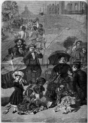 Wiktoriańska Anglia: Turyści na plaży Ramsgate, Anglia