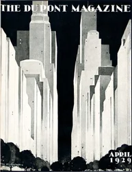 Wieżowce, przednia okładka magazynu DuPont, kwiecień 1929