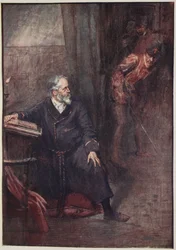 Admirał Coligny był jednym z pierwszych, którzy zginęli, ilustracja z 