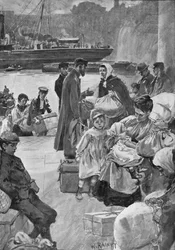 Obcy przybywający na schody Irongate, c1901 1901