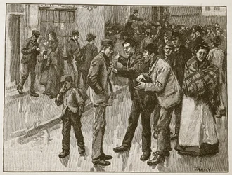 Strajk w Preston, ilustracja z „Ilustrowanej historii Anglii Cassella” (zdjęcie w sepii)