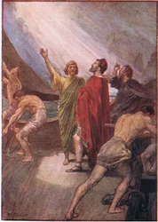 Timoleon wypływa na Sycylię, z Plutarch Lives opublikowanych przez T C & E C Jack Ltd