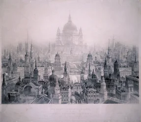 Wymarzone miasto budynków Christophera Wrena, 1842 r