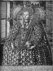 Królowa Elżbieta stojąca w pokoju z oknem kratowym, c1592 1903