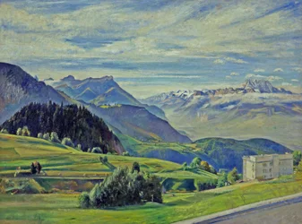 Le Dent du Midi z Leysin, Szwajcaria (olej na płótnie)