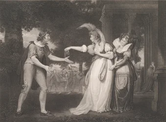 Przed Pałacem Książęcym-Rosalind, Celia, Orlando, the Duke..., po raz pierwszy wydany 1800, wznowiony 1852.