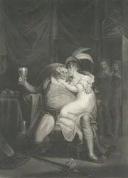 Lalka Tearsheet, Falstaff, Henry and Poins Shakespeare, Kin..., pierwsza publikacja 1795, wznowienie 1852.