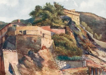 Stary Zamek, Levanto (kolorowa litografia)