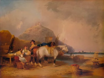 Scena nadmorska, z postaciami i końmi, ok. 1841 r.