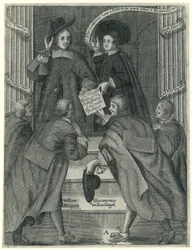 Przedstawienie petycji do angielskiego sekretarza stanu, ok. 1654