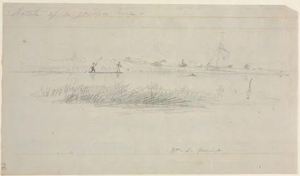 Spearing węgorza w Setauket, Long Island, Nowy Jork