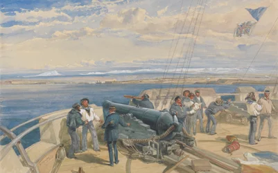 Sewastopol, naszkicowany z pokładu HMS Sidon, luty 1855