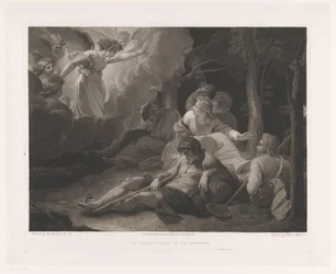 Verkondiging aan de herders Aniołowie ukazujący się pasterzom (tytuł na obiekcie)