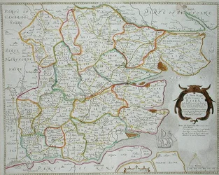 Nowa mapa hrabstwa Essex, opublikowana przez Henry Overton