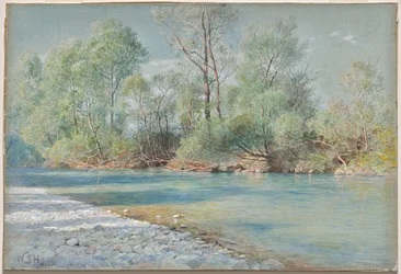 Rzeka Traunstein na drodze do Empfig, Bawaria