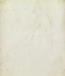 Studium aktu (goldpoint na papierze)