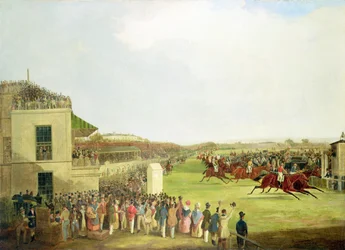 "The Dey of Algiers" pułkownika Peela, z Natem Flatmanem na górze, wygrywający Chester Cup w 1840 r. (olej na płótnie)
