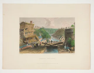 Lockport, Erie Canal, ilustracja dla Nathaniela Parkera Willisa