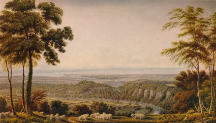 Widok z Klifu Wyndd, niedaleko Chepstow - Poranek, c1820, 1938