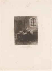 Philip van Marnix van Sint-Aldegonde w więzieniu Marnix van St. Aldegonde, tłumacz psalmy w więzieniu (tytuł na obiekcie)