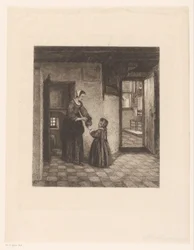 Kobieta z dzieckiem w piwnicy