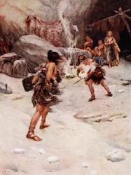 Człowiek prehistoryczny (kolor lito)