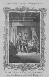 Henryk Książę Walii biorąc koronę z poduszki tego ojca Henryka IV, 1773.