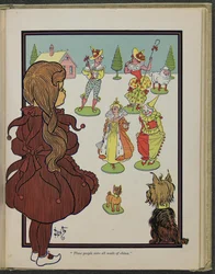 Ilustracja z książki "Cudowny Czarnoksiężnik z Krainy Oz" autorstwa Lymana Franka Bauma