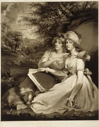 Córki Sir Thomasa Franklanda, baroneta, 1797 (mezzotinta w brązowym tuszu)