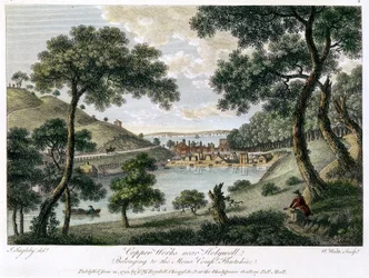 Miedziownie w pobliżu Holywell, Flintshire, Walia, należące do Mona Company, 1792