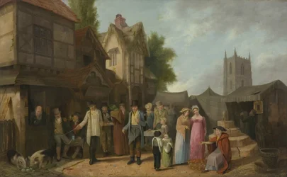 Scena przed karczmą, być może w Long Ashton, Bristol, c.1824 (olej na panelu)