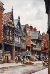 Chester, Pałac Biskupa Lloyda i Watergate Street (kolor lito)