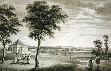 Foots-Cray Place w Kent, siedziba Bourchier Cleeve Esq. (1715-60) (grawerowanie)