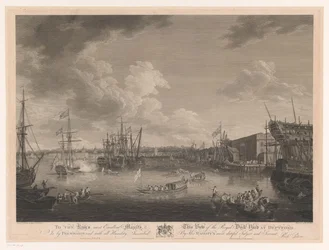 Widok na Stocznię Deptford (...) Widok na Royal Dock Yark w Deptford (...) (tytuł na obiekcie)