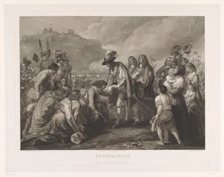 Karol II z Anglii przybywa na plażę w Dover, 25 maja 1660 r Przywrócenie (tytuł na obiekcie)