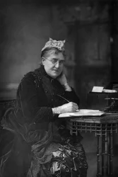 Eliza Lynn Linton 1822-1898, brytyjska powieściopisarka, eseistka i dziennikarka, 1890.