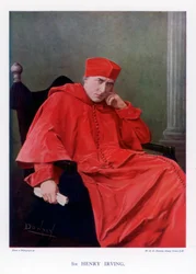 Sir Henry Irving, słynny brytyjski aktor teatralny epoki wiktoriańskiej, 1901.