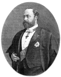 Książę Walii w swoich szatach jako ławnik w środkowej świątyni, 1900.