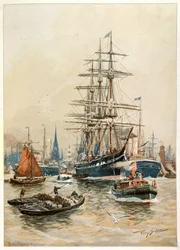 Port w Hamburgu, XX wiek (ilustracja)
