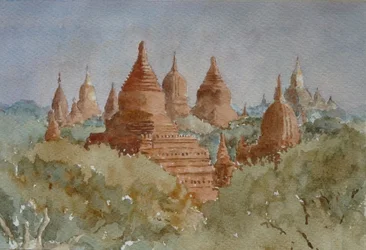 941 wschód słońca Bagan, w kierunku Ananda