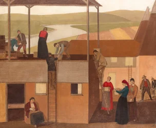Projekt do dekoracji ścian, ok. 1918 (olej na płótnie)