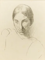Autoportret, ok. 1923 (czarna kreda na papierze)